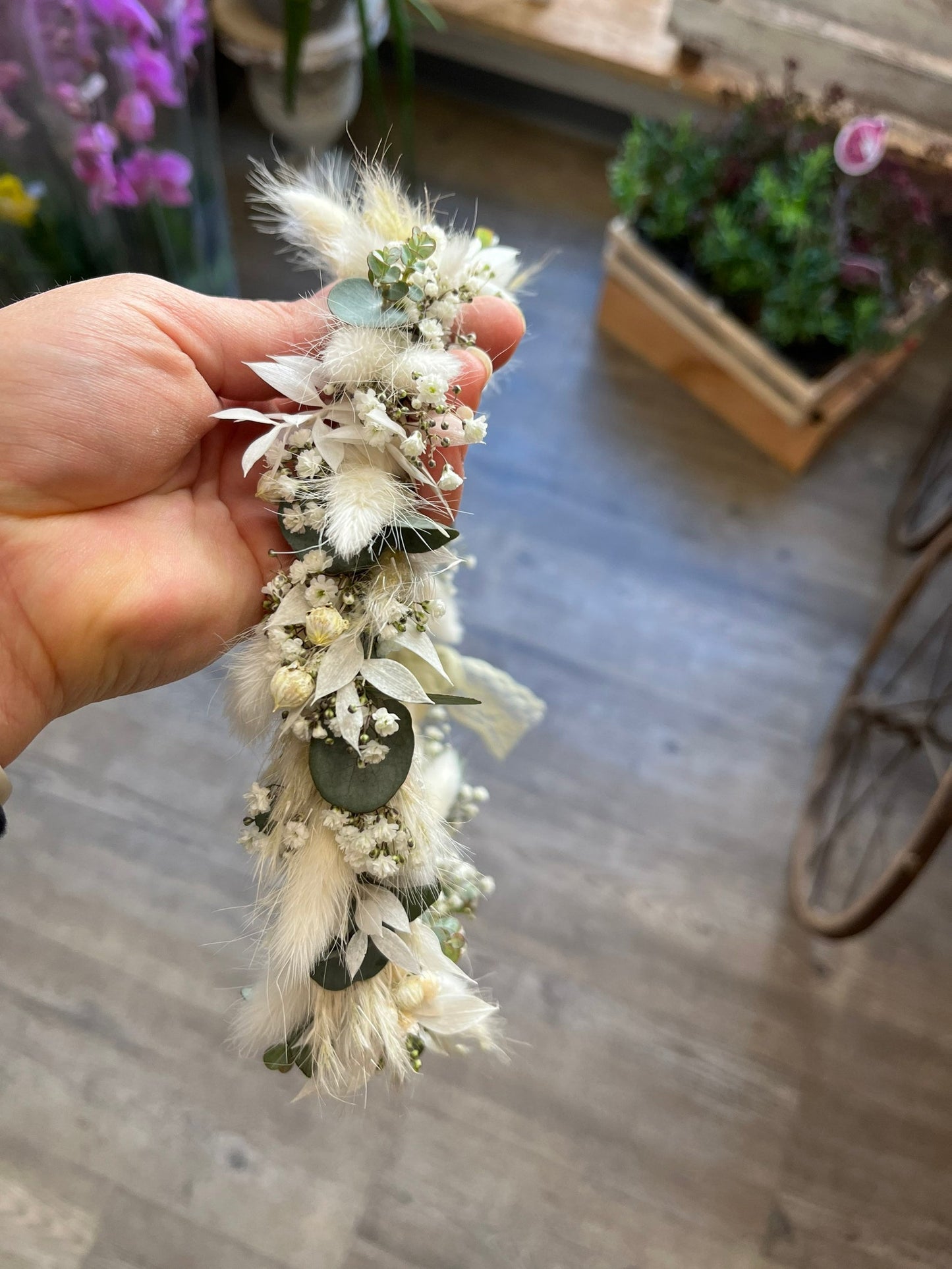 Dried flower bouquet set / men's pin / hair wreath / roses bridal bouquet dried flowers boho wedding