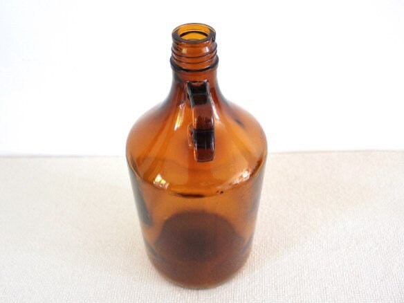 Dame Jeanne ancien ambre 3L avec anse, antique vase, French demijohn