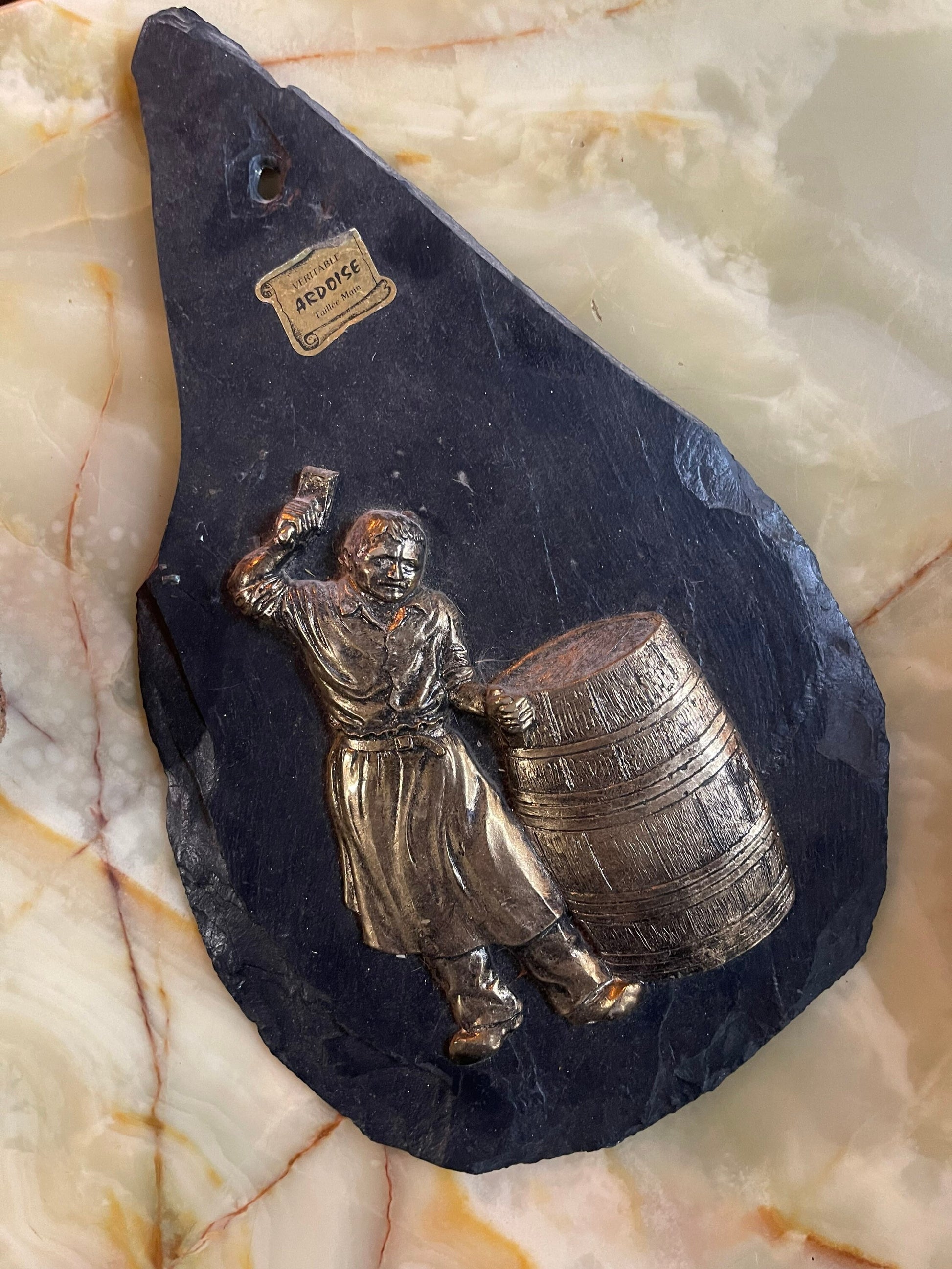 Decoration mural Ardois Eubonne artisanal fourgon sculpte handcraft 1960s