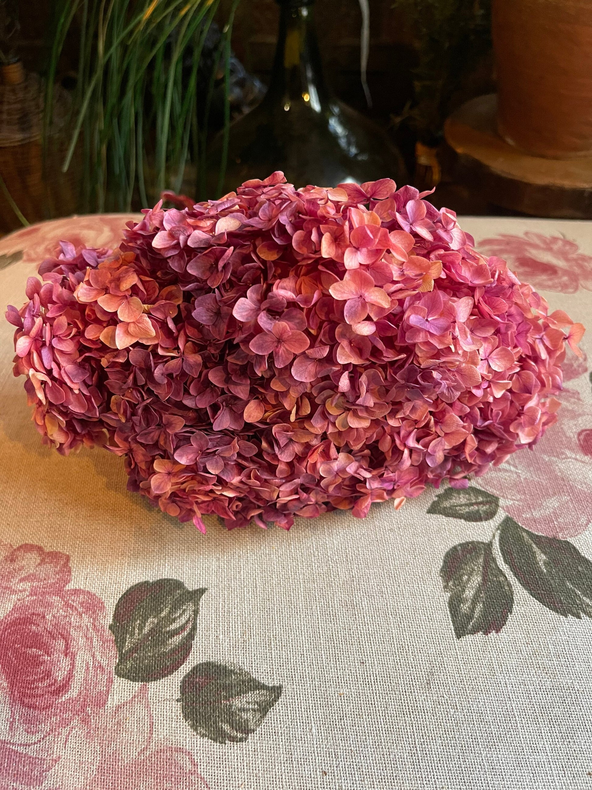 Preserved hydrangea big size D20cm pink purple