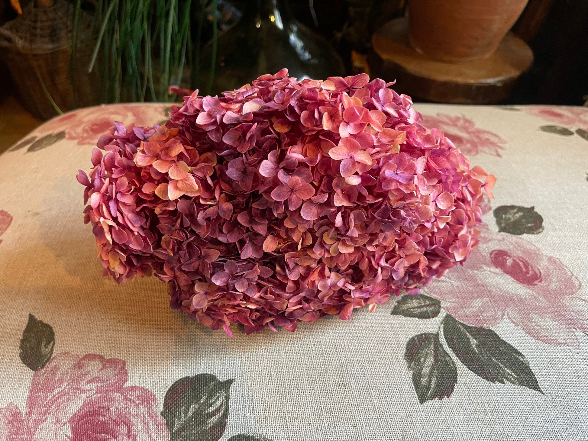 Preserved hydrangea big size D20cm pink purple