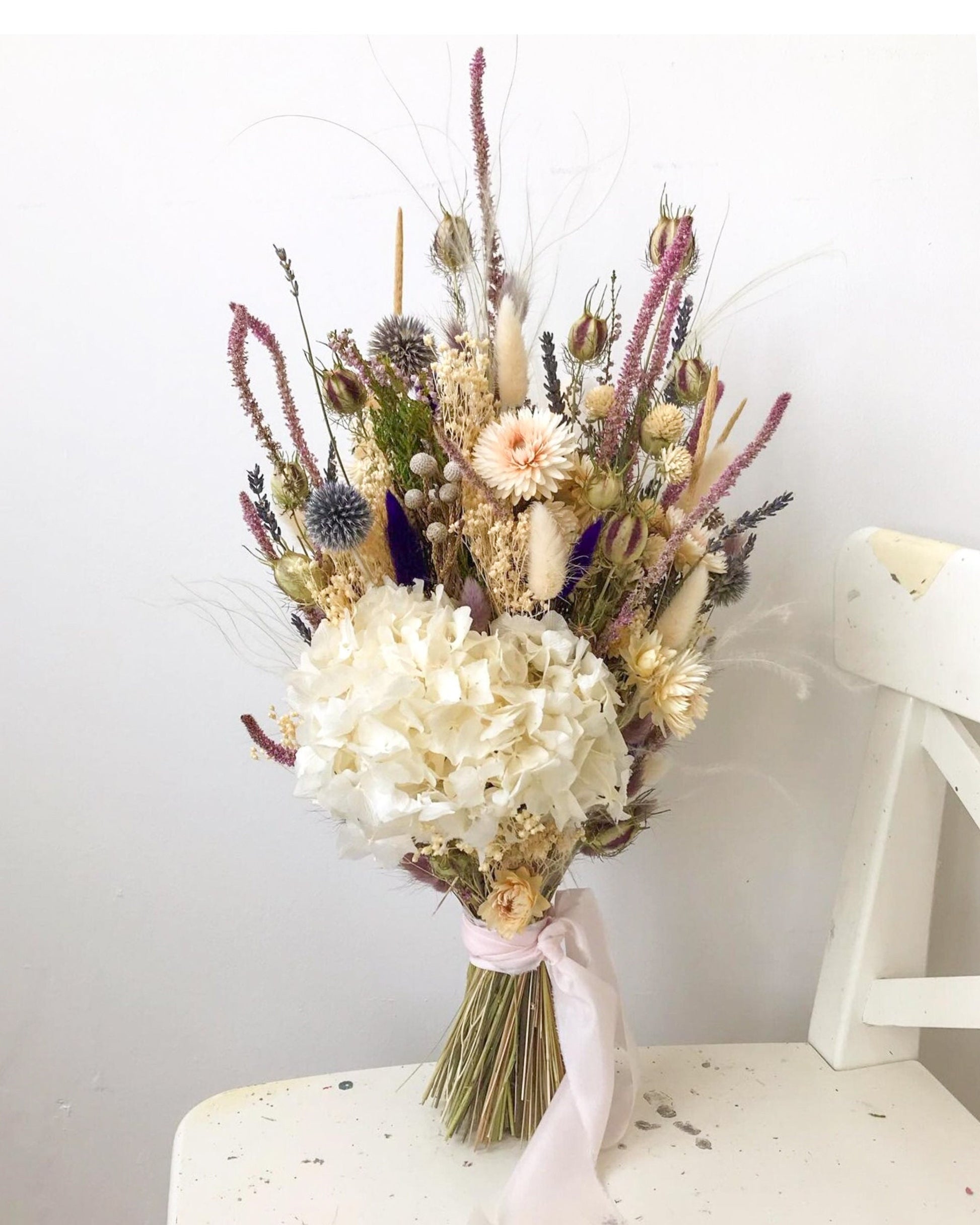 WHITE LADY flower bouquet for wedding, house decoration in white and cream color