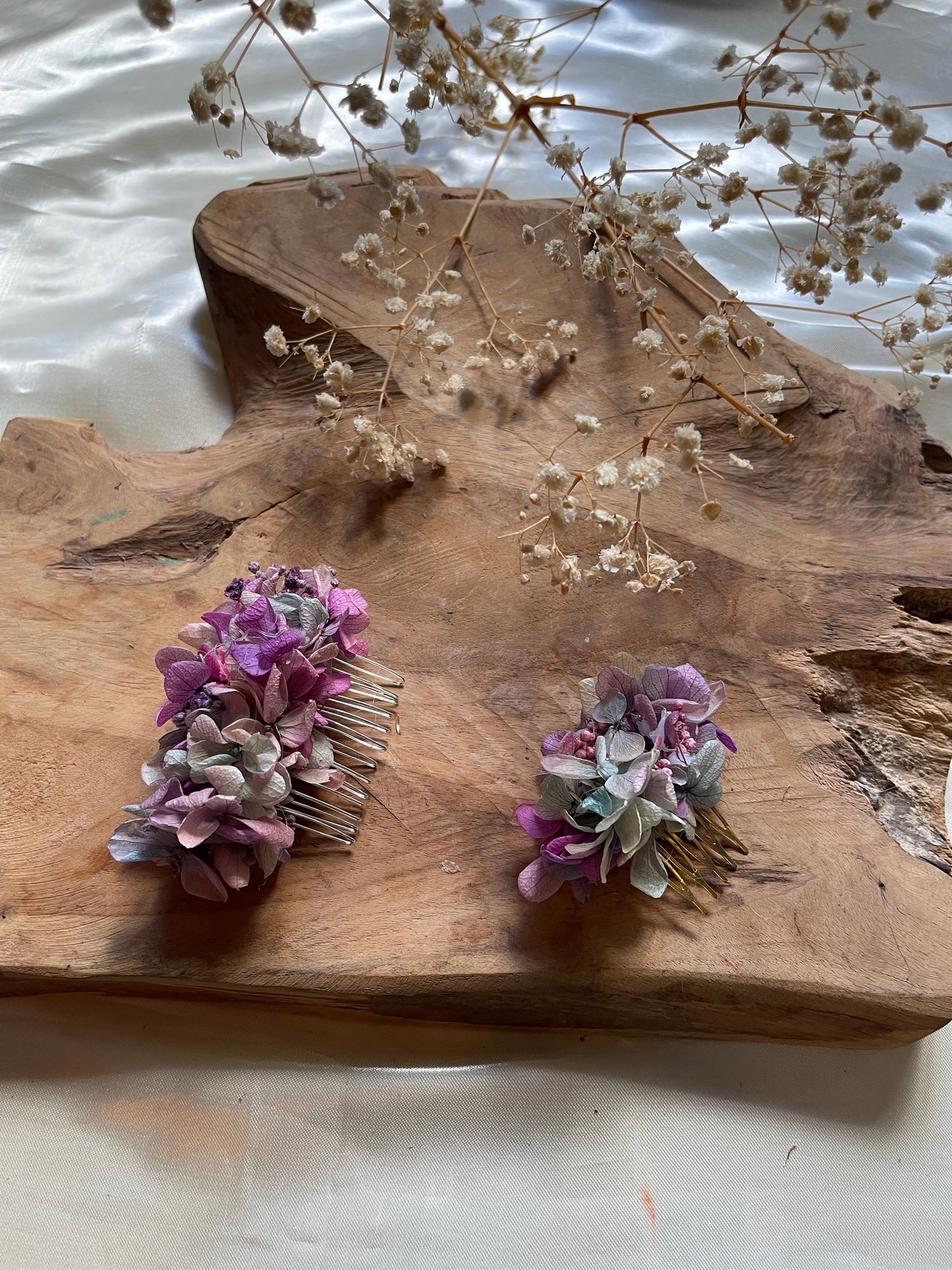 NORMA hair comb preserved hortensia , bridal accessories, wedding accessories DYI