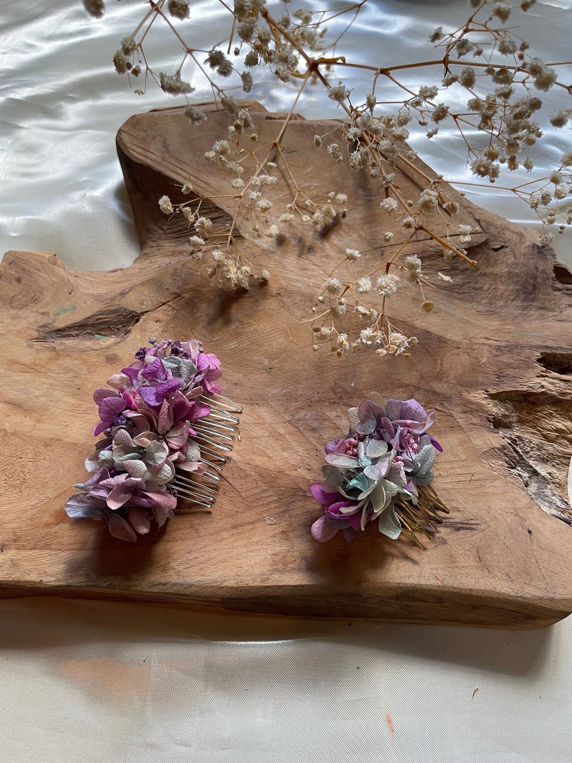 NORMA hair comb preserved hortensia , bridal accessories, wedding accessories DYI