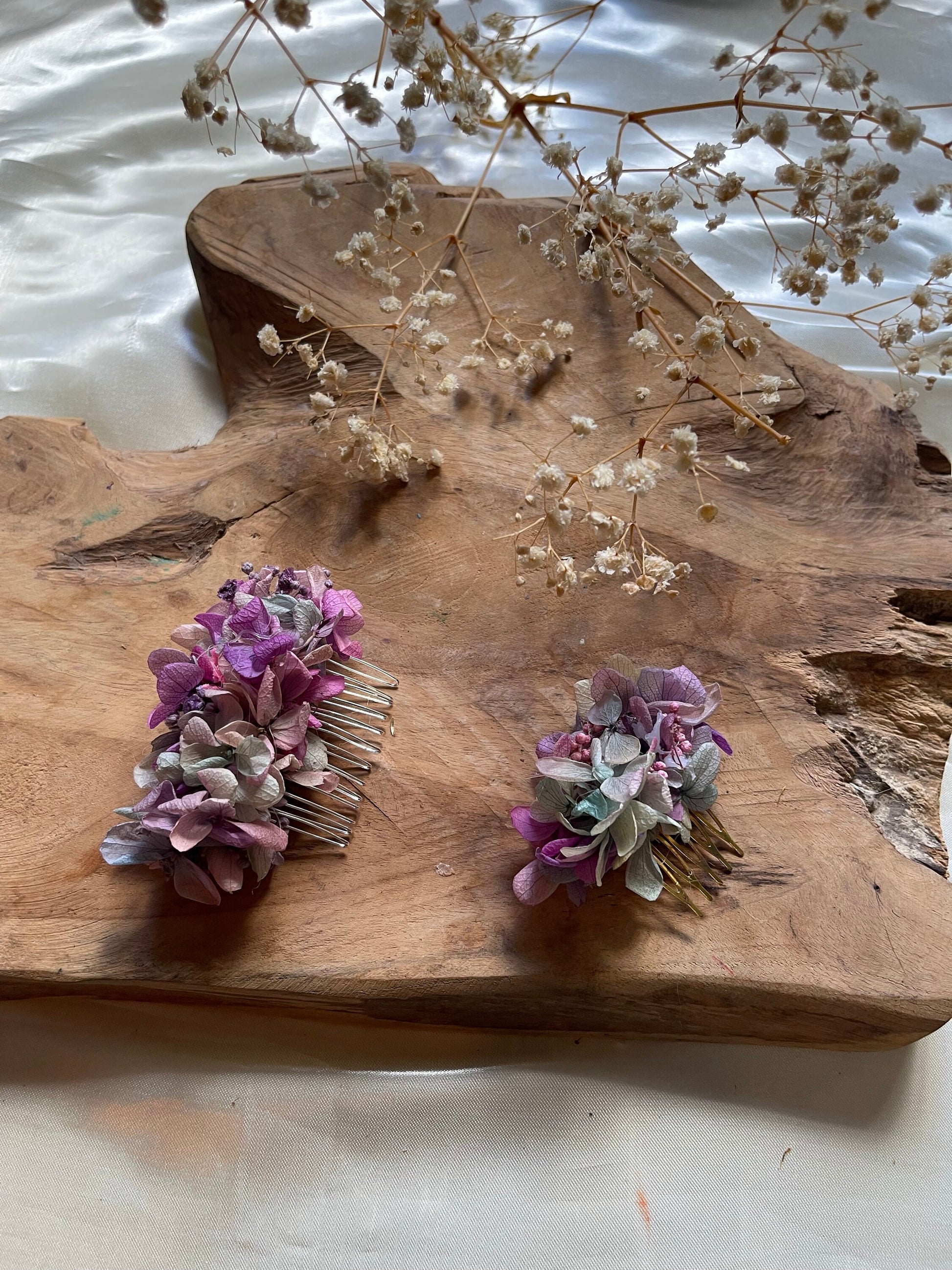 NORMA hair comb preserved hortensia , bridal accessories, wedding accessories DYI