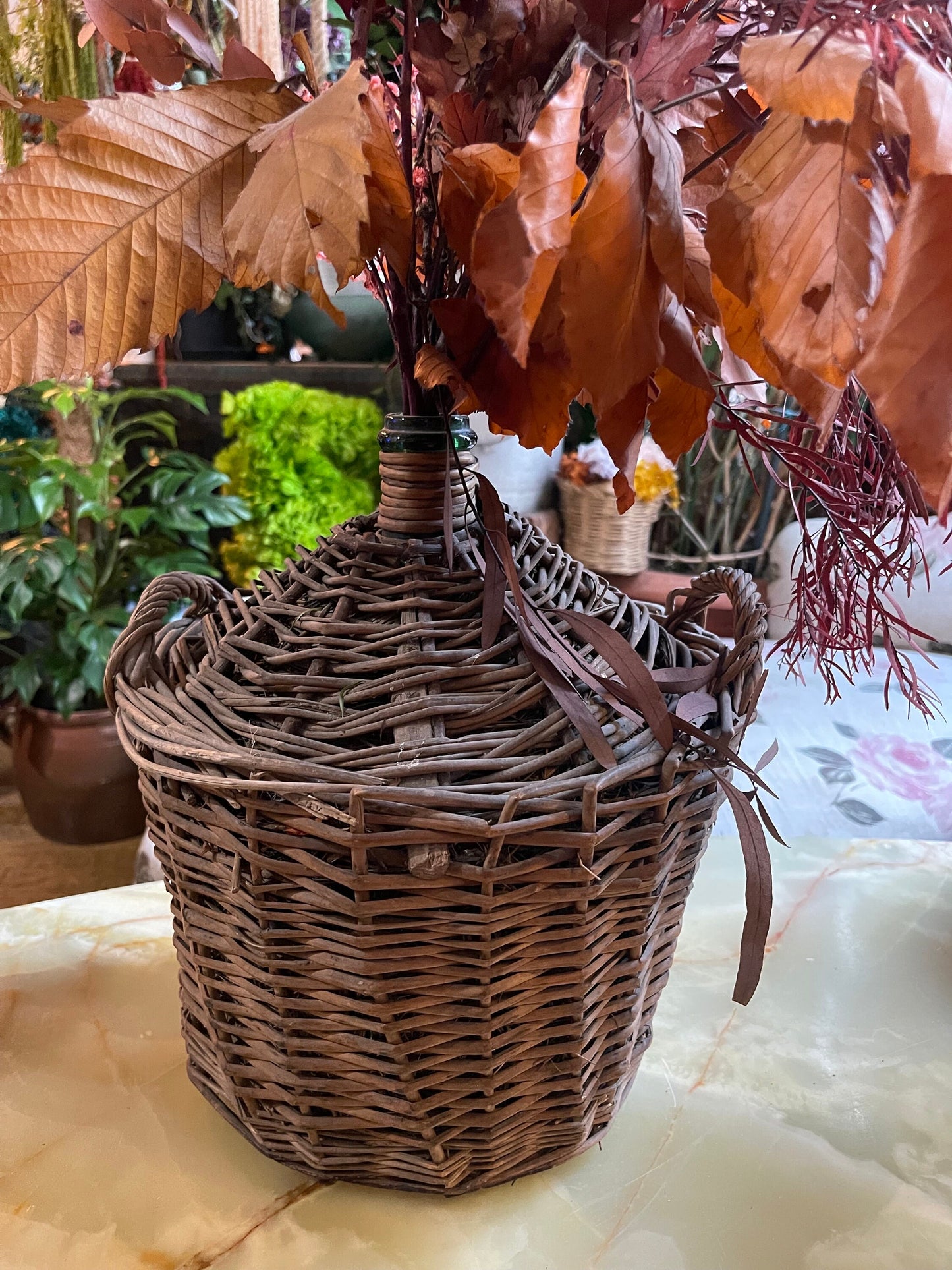 Dame Jeanne avec osier 5L, vintage dame jeanne, demijohn since 1960