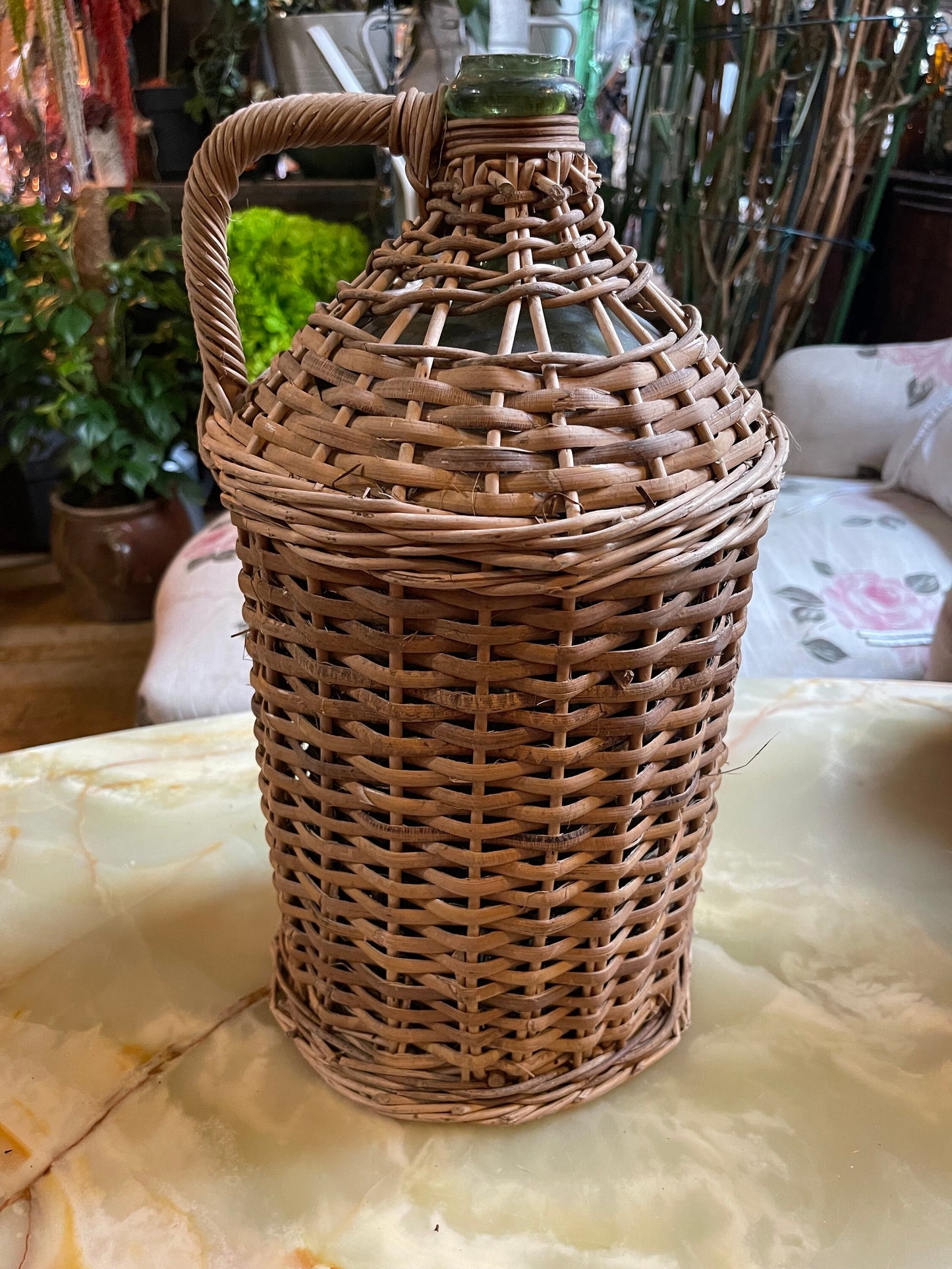 Dame Jeanne avec osier 8-10L, vintage dame jeanne, demijohn since 1960