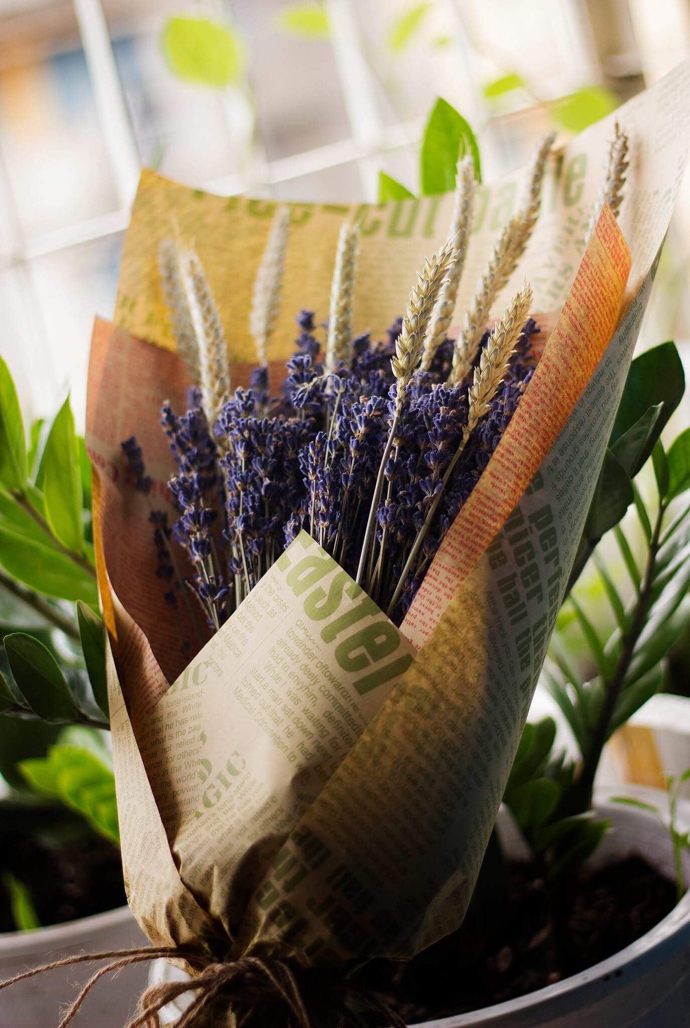 Bouquet lavende mix ble, lavande, composition lavande