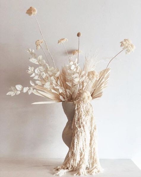 Hanging Preserved Amaranthus cream bleached- 6 -7 stems/ wall decoration, preserved foliage