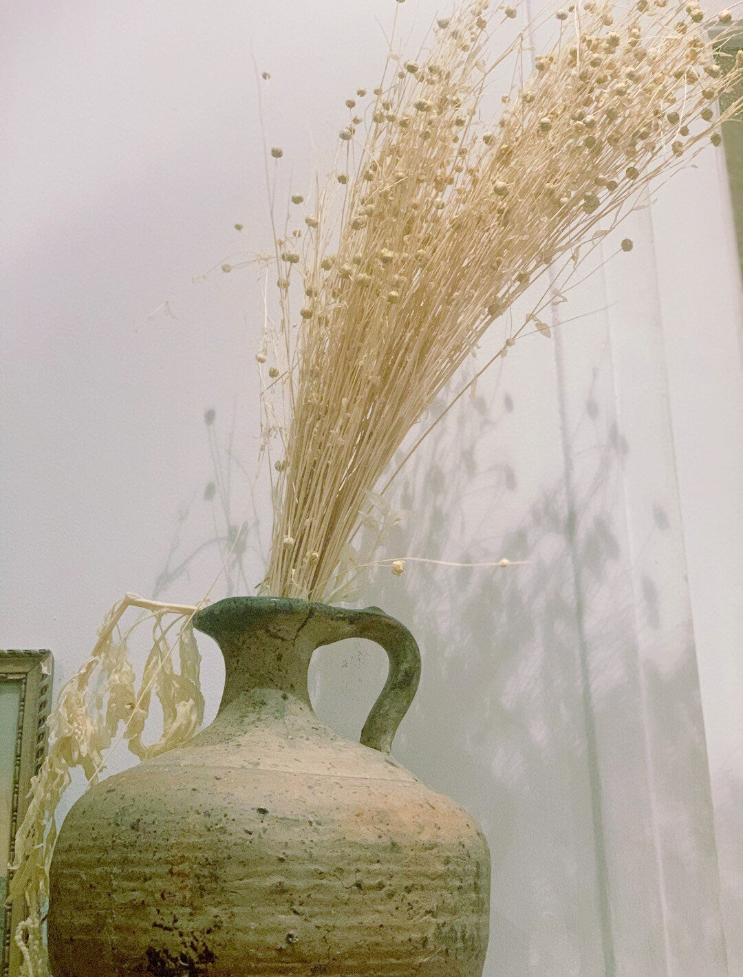 Bleached flax linum 100g per bunch, linum grass, interior decoration