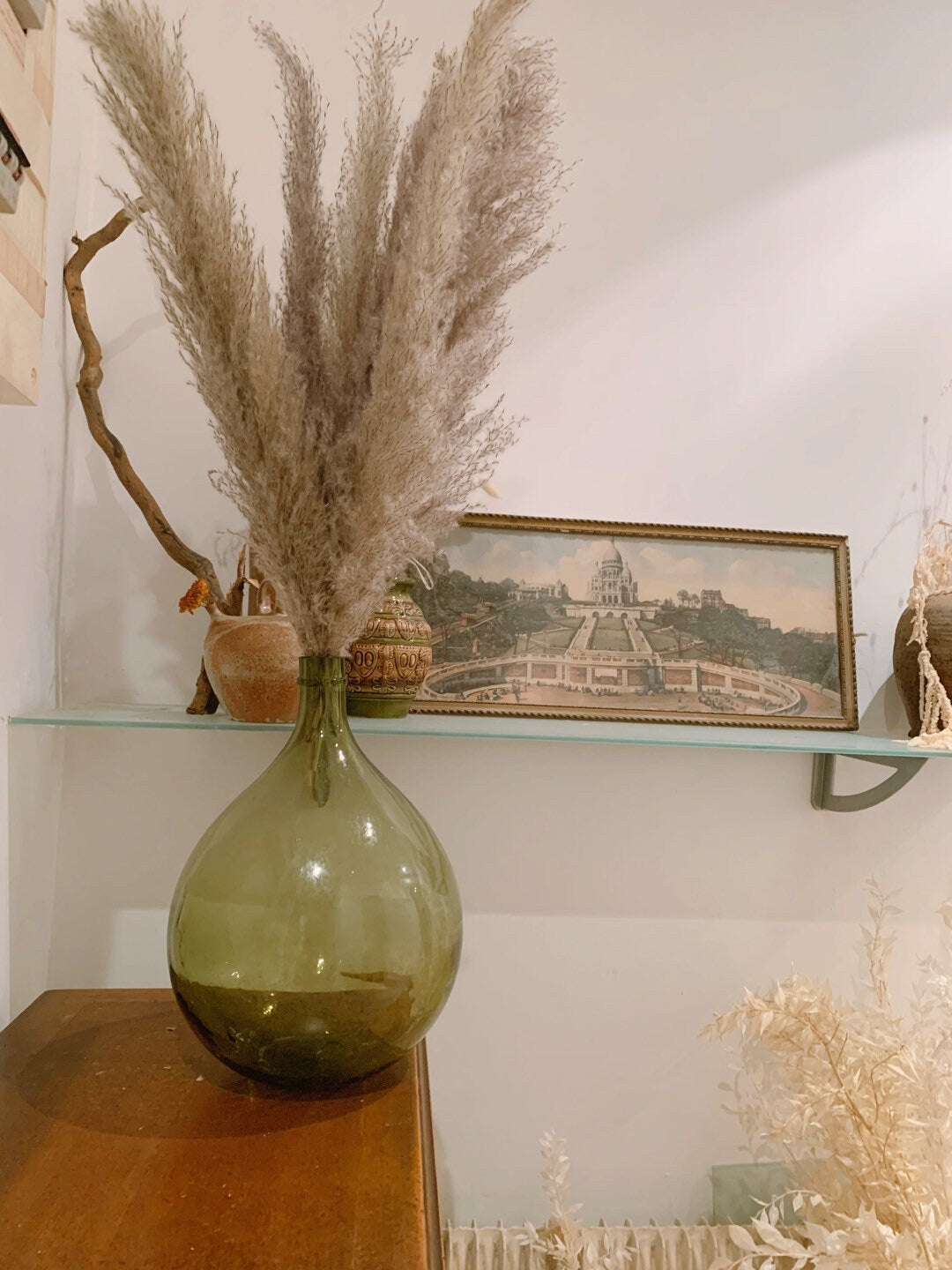 Dame Jeanne 8L vintage 1960s, antique dame jeanne saber neck