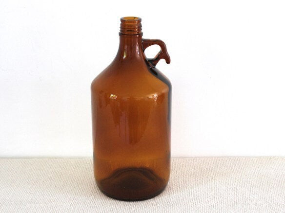 Dame Jeanne ancien ambre 3L avec anse, antique vase, French demijohn