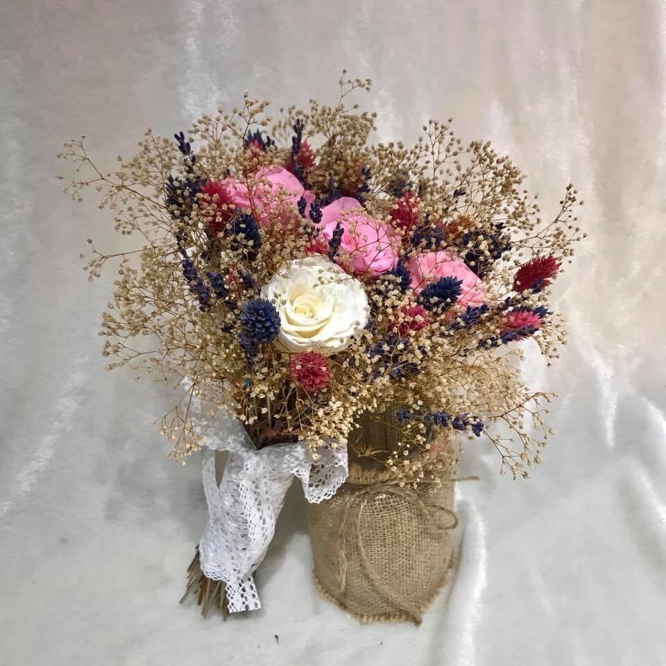 Bouquet Mariguetta, preserved, dried bridal bunch, birthday gift