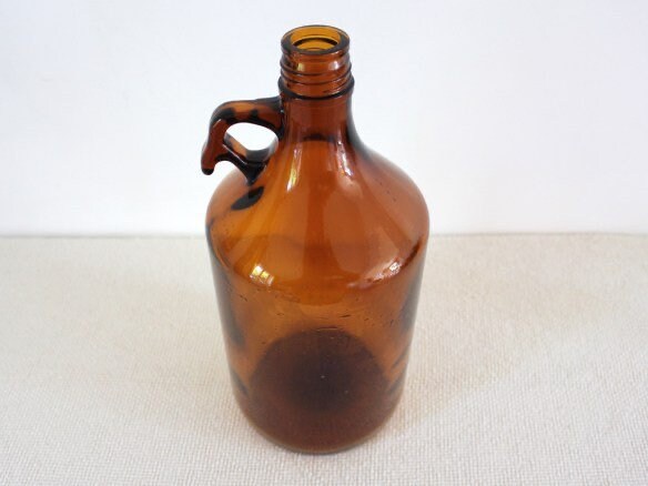 Dame Jeanne ancien ambre 3L avec anse, antique vase, French demijohn