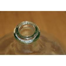 Antique French Green Demijohn Carboy Large Wine Bottle Dame Jeanne transparent 15L 1950s - antique vase collection