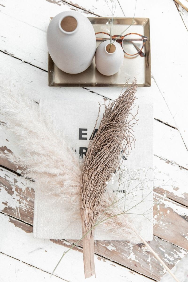 Palm torche , rustic table decoration 35-40cm, exotic botanical