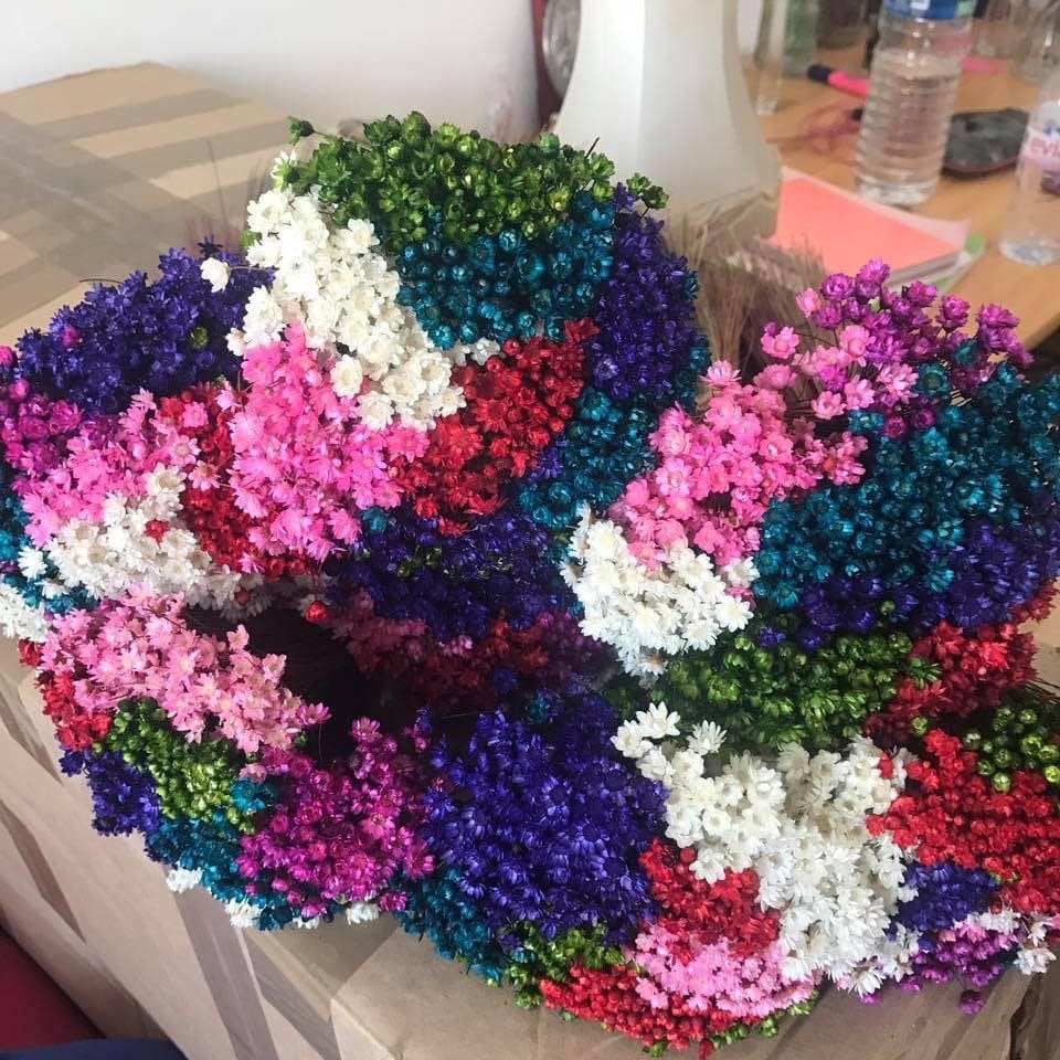 Colored Glixia Brazil, mini star, snowy flower, immortelle brezil, rustic decoration