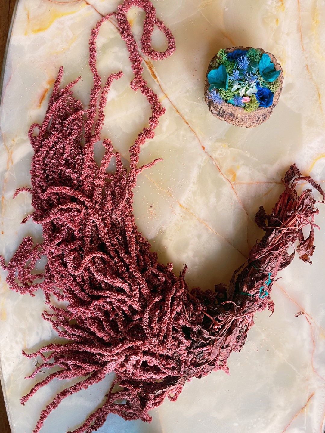 Vintage pink Preserved Hanging amaranthus/6 -7 stems/ wall decor, ceiling decoration, home deco