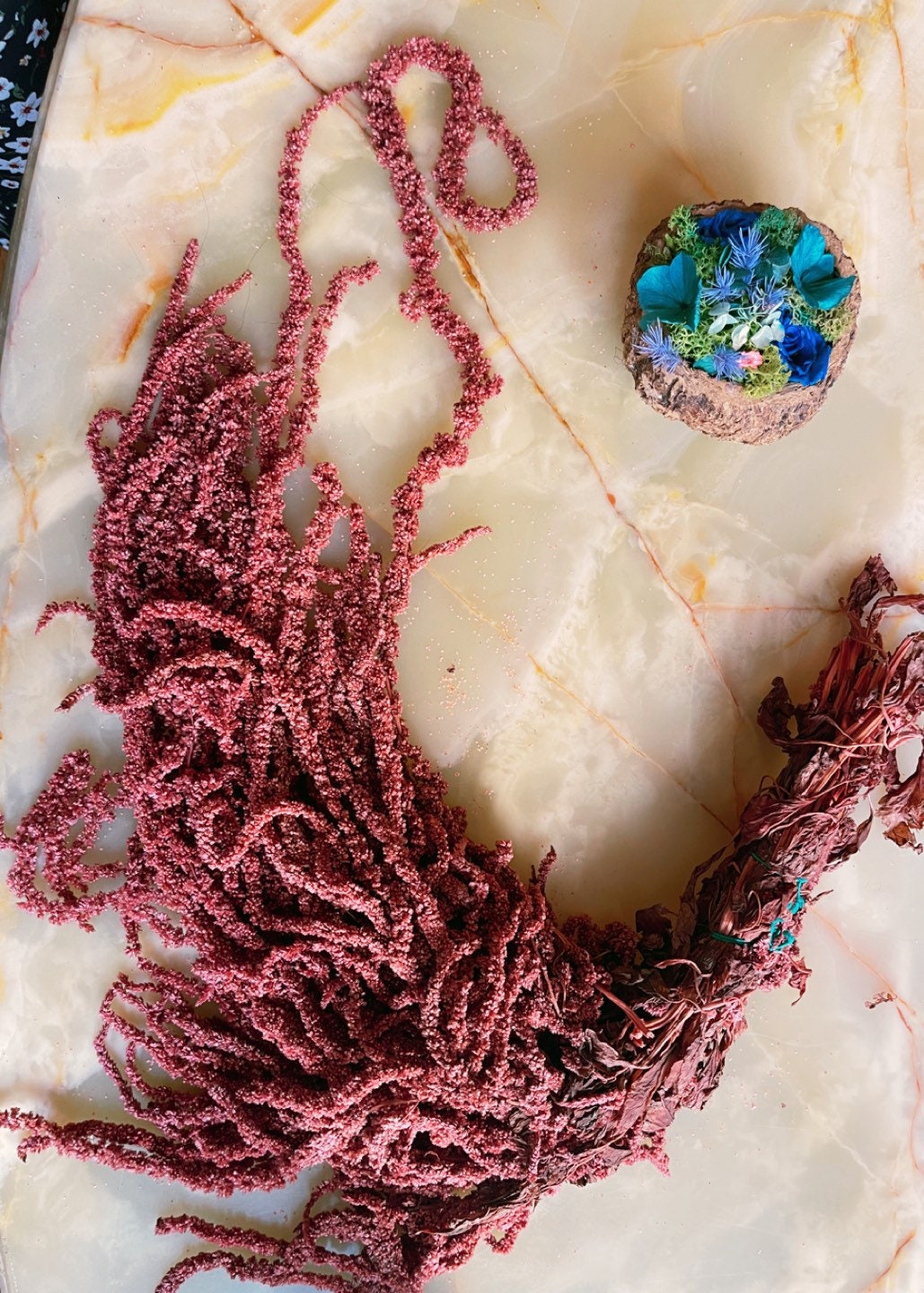 Vintage pink Preserved Hanging amaranthus/6 -7 stems/ wall decor, ceiling decoration, home deco