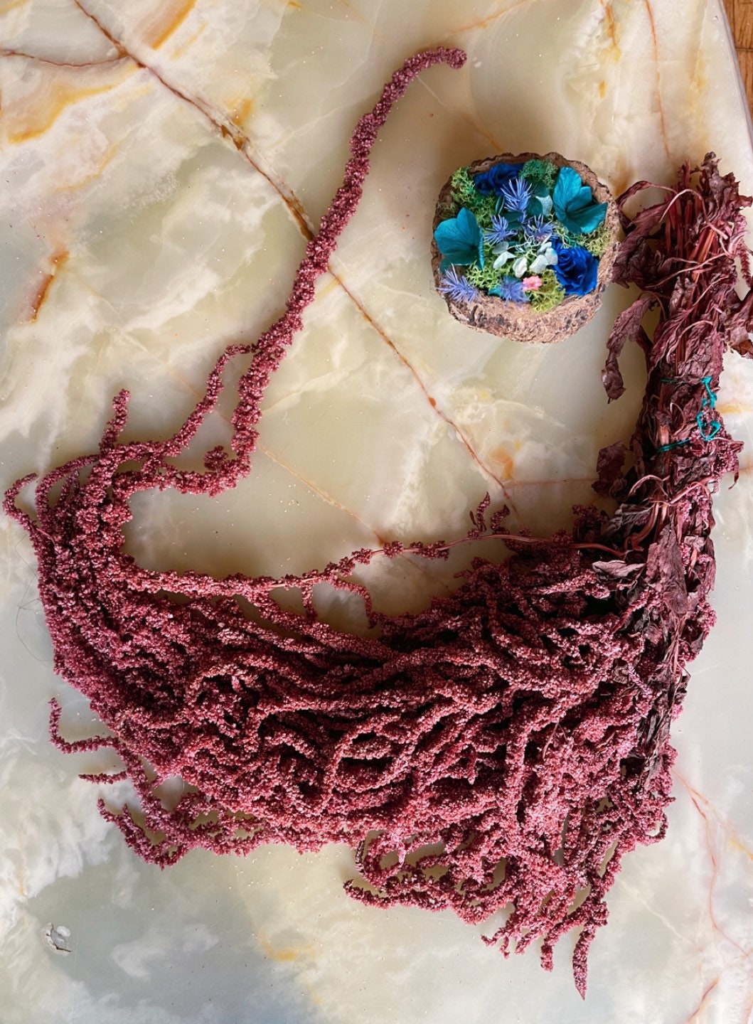 Vintage pink Preserved Hanging amaranthus/6 -7 stems/ wall decor, ceiling decoration, home deco