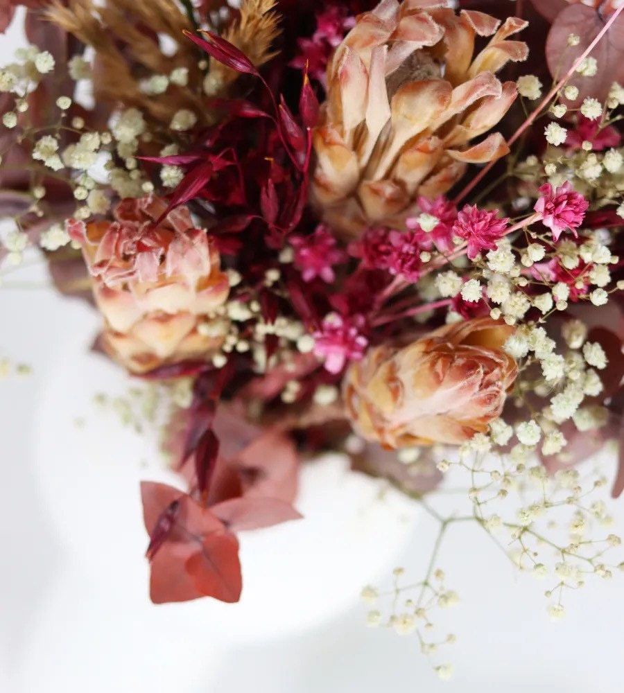 KRISTINA bouquet, composition floral, mix bunch RED burgundy bunch, valentine bouquet, Noel/Christmas decoration