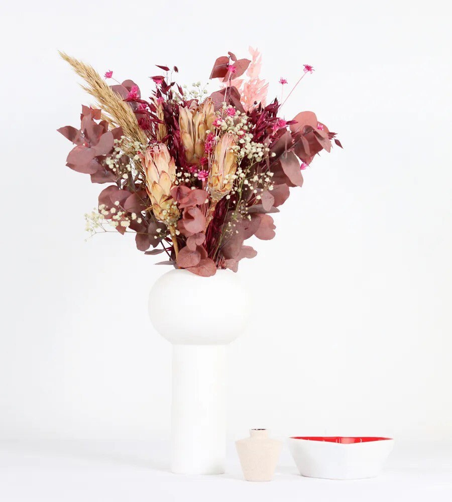 KRISTINA bouquet, composition floral, mix bunch RED burgundy bunch, valentine bouquet, Noel/Christmas decoration
