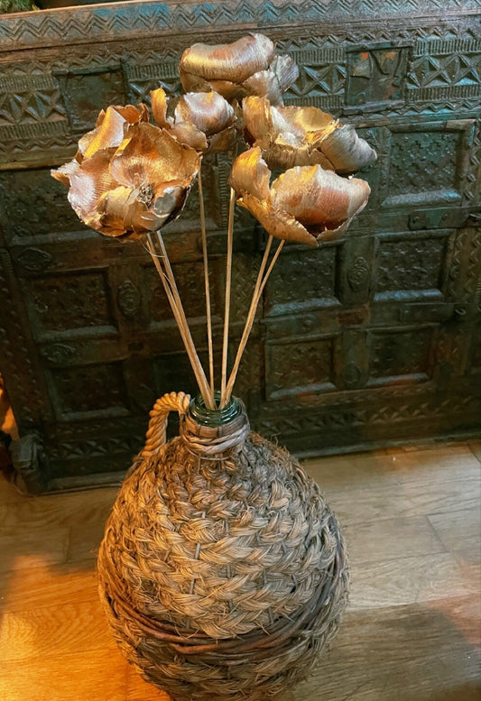 x6 palm cup on stalk gold glitter bunch, Noel decoration, Golden palm Cups on Stems, DIY floral arrangements,christmas decor