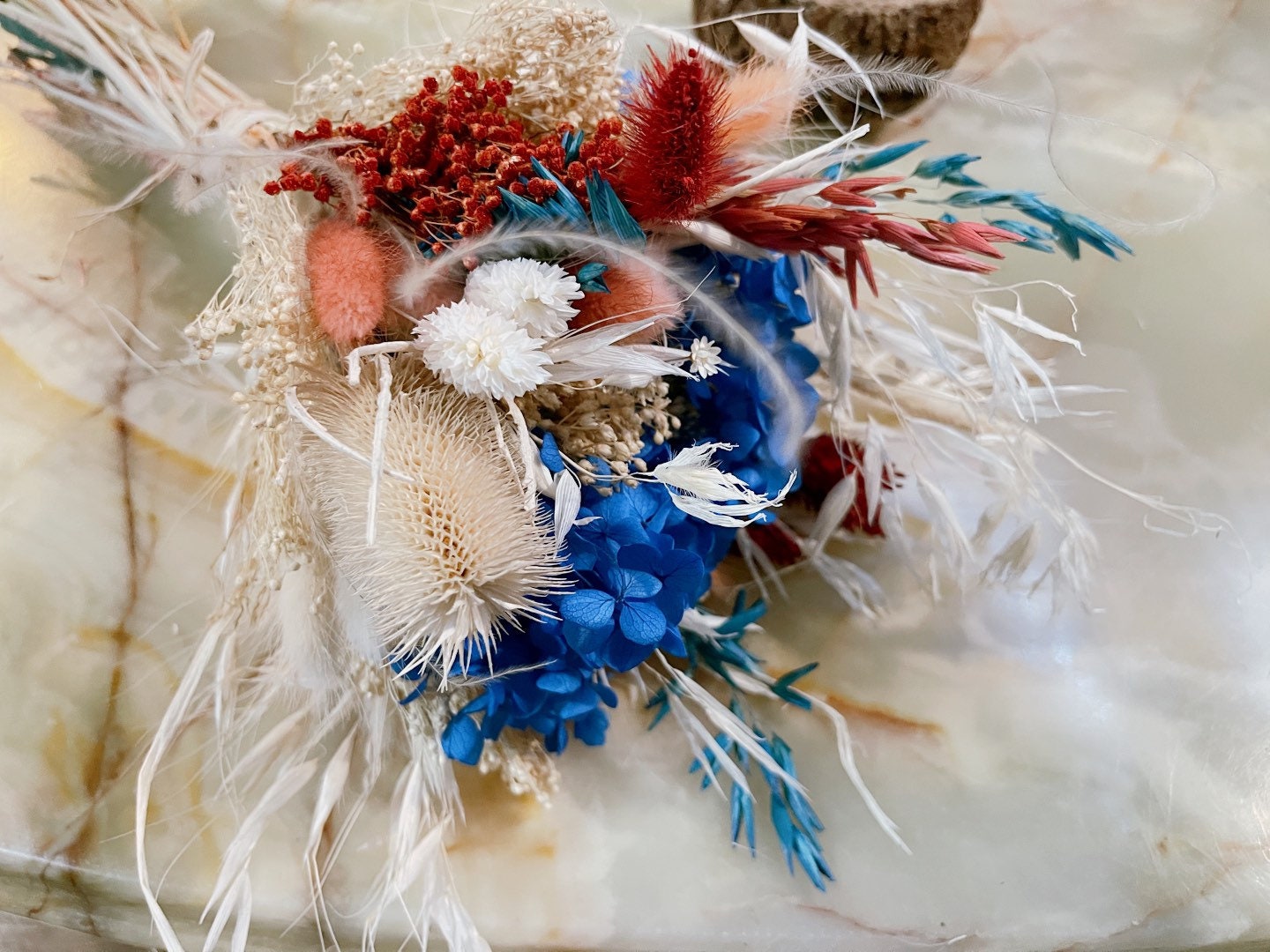 VALENTINE bouquet, composition floral hortensia blue mix bunch, DYI, décoration interieur