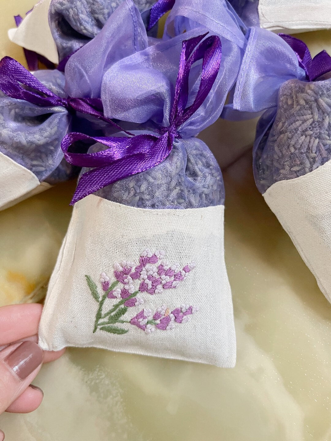 Pack of 2 Sachet lavender 15g embroidery bag, DYI, lavender embroidered, natural scent