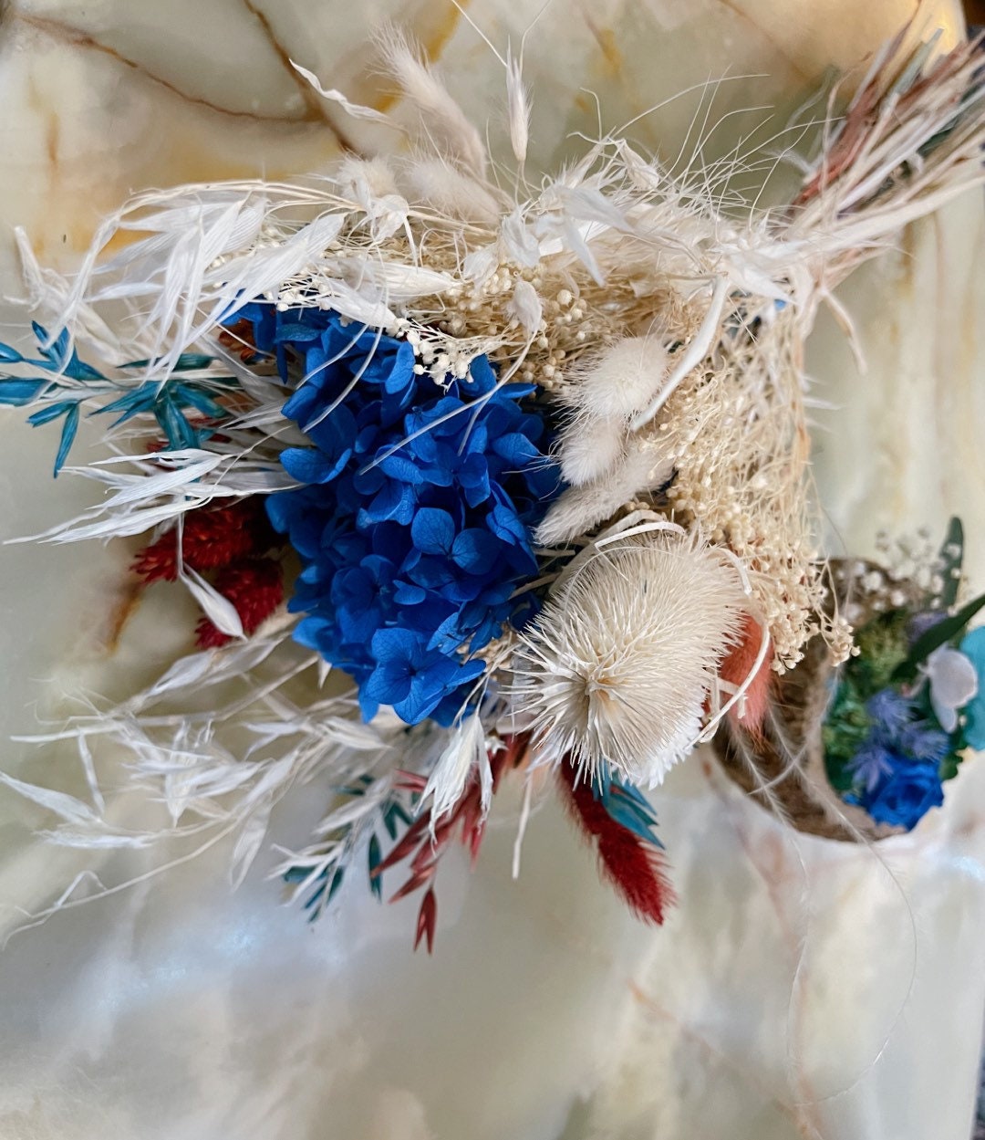 VALENTINE bouquet, composition floral hortensia blue mix bunch, DYI, décoration interieur