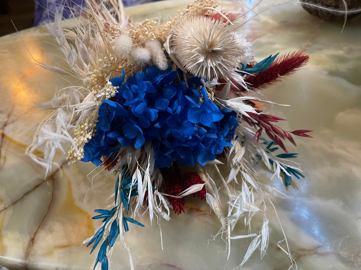 VALENTINE bouquet, composition floral hortensia blue mix bunch, DYI, décoration interieur