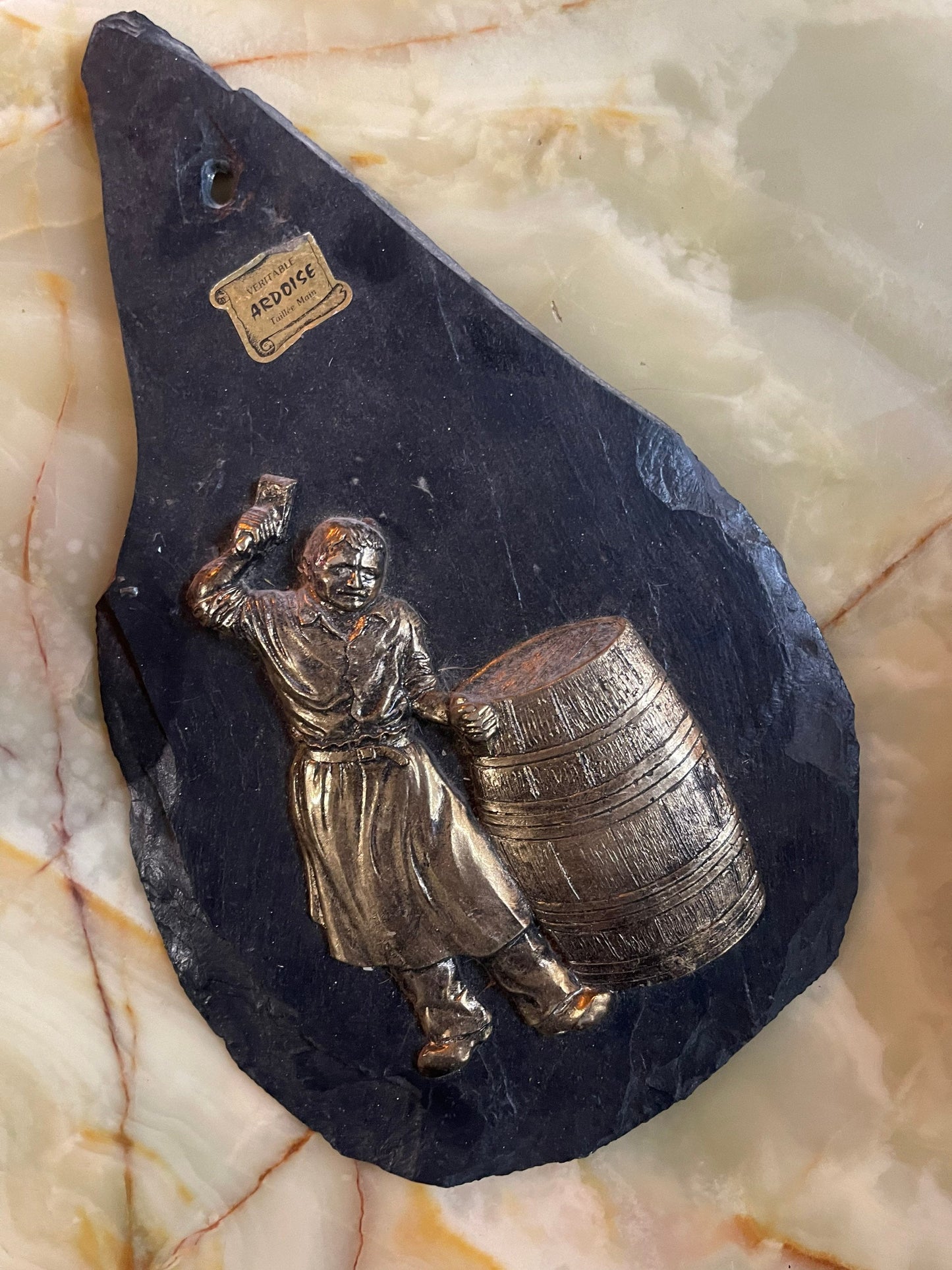 Decoration mural Ardois Eubonne artisanal fourgon sculpte handcraft 1960s