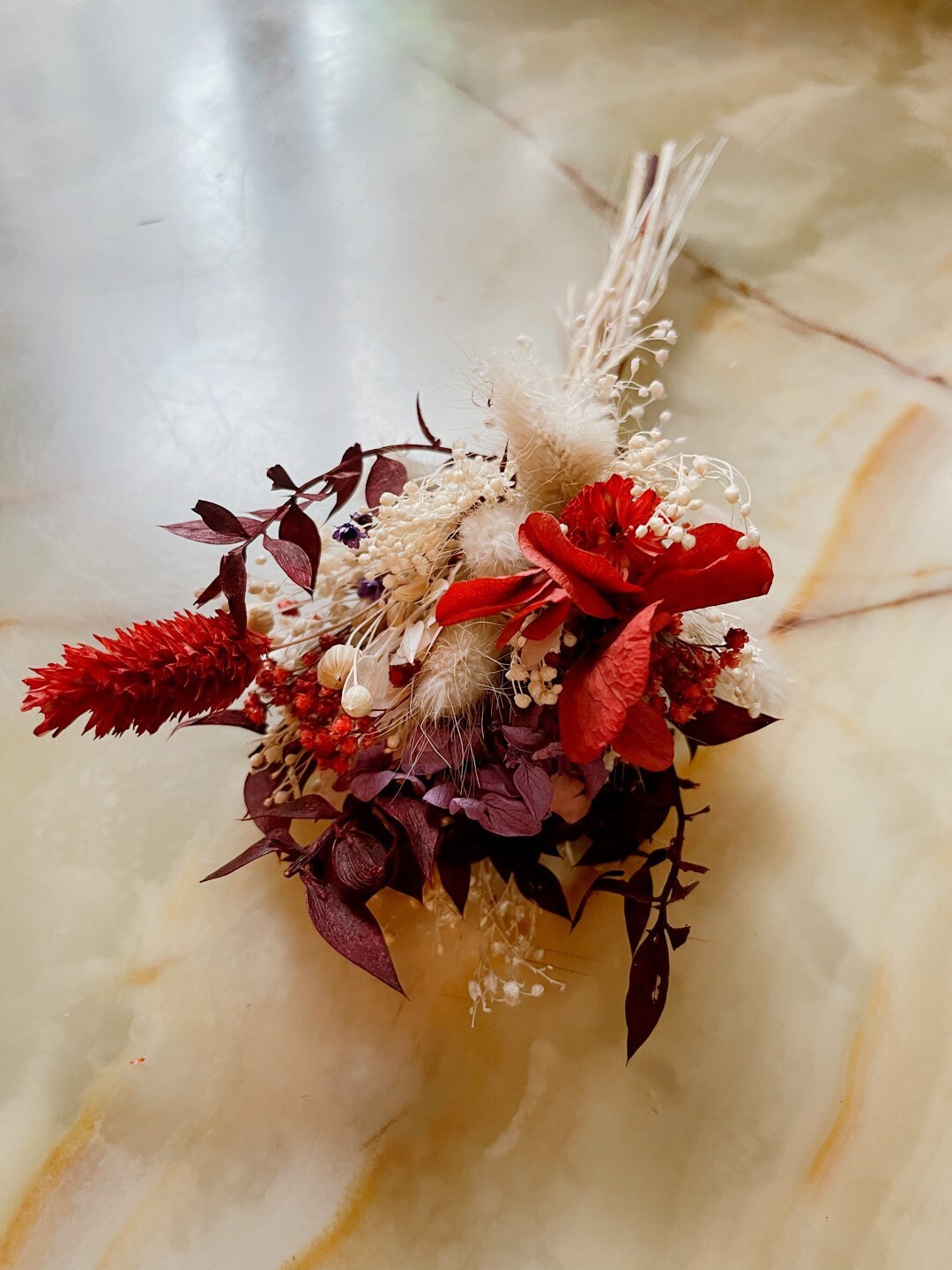 Preserved Hydrangea mix mini red bunch,interior decoration