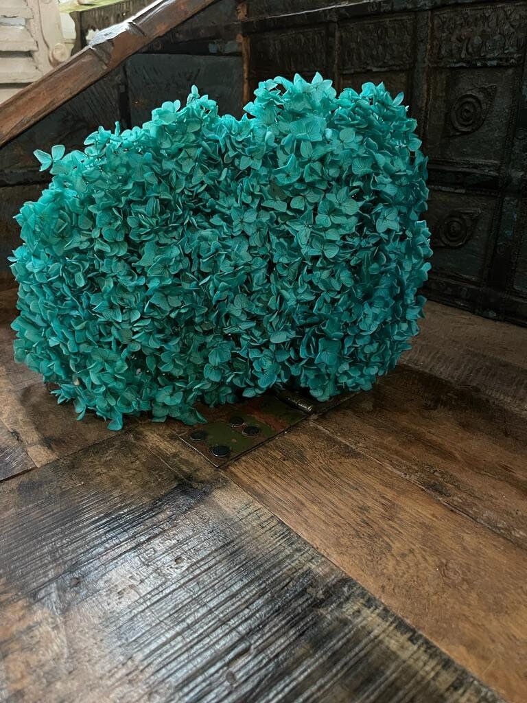 Big size Preserved hydrangea tiffany blue Dimension 28cm, hortensia, fleurs stabilisé