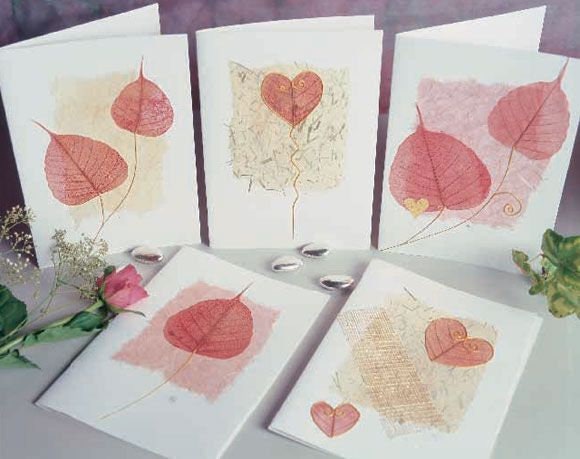 Pink Skeleton Bodhi leaf for Card Scrapbooking DIY Craft Embellishment