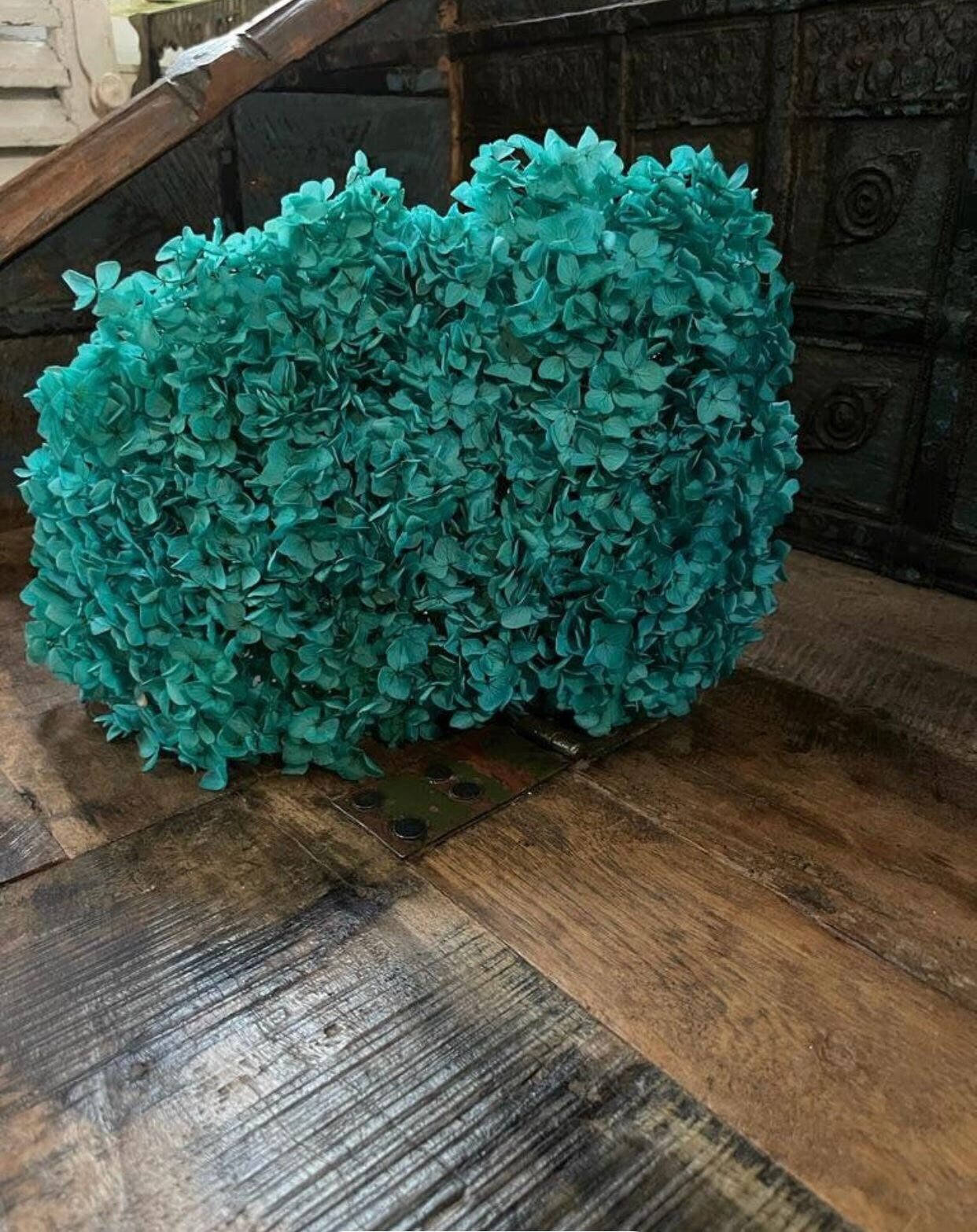 Big size Preserved hydrangea tiffany blue Dimension 28cm, hortensia, fleurs stabilisé