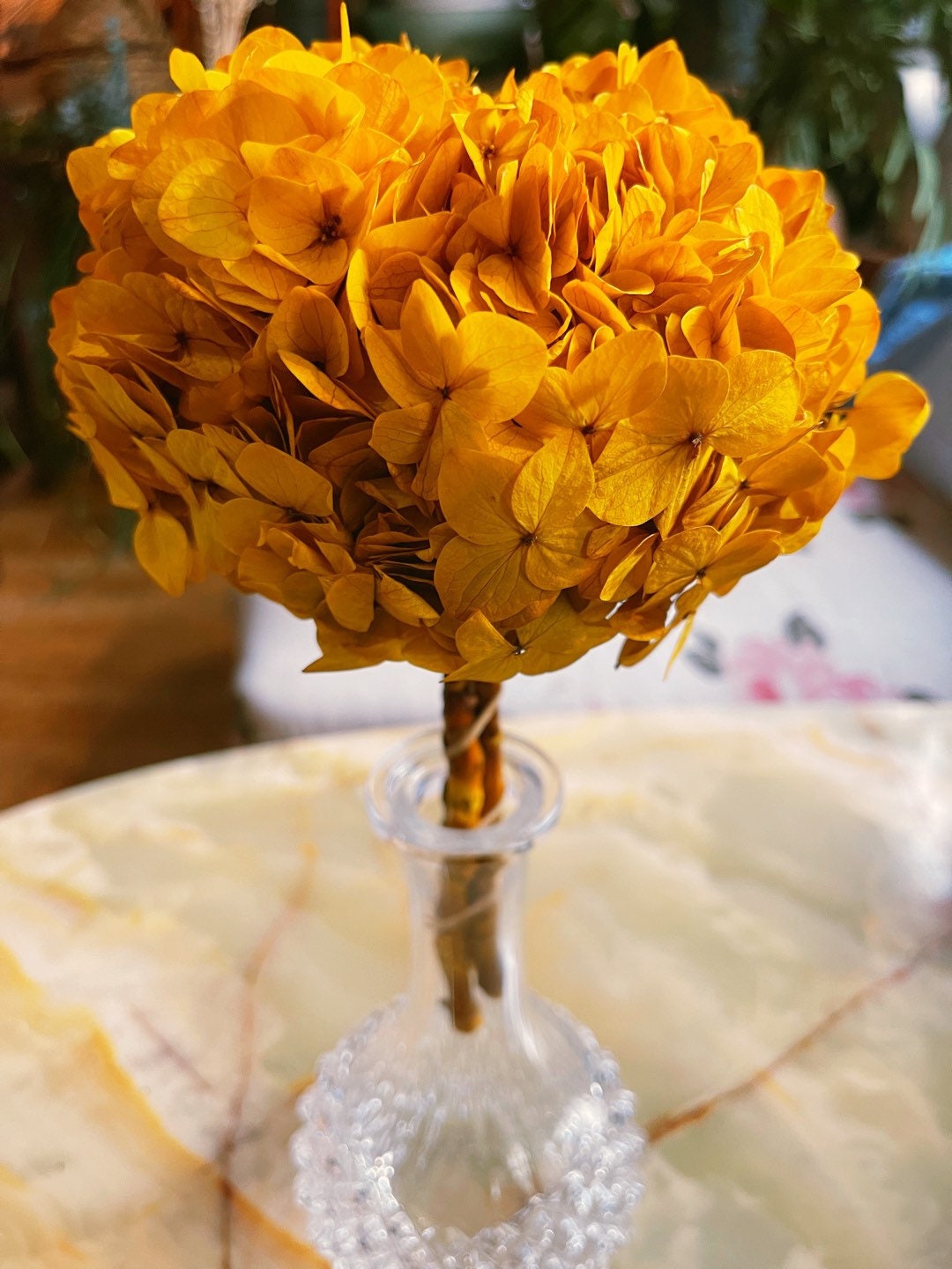 Big petal preserved hydrangea golden saffran, Diy resin, jewelery, home decoration