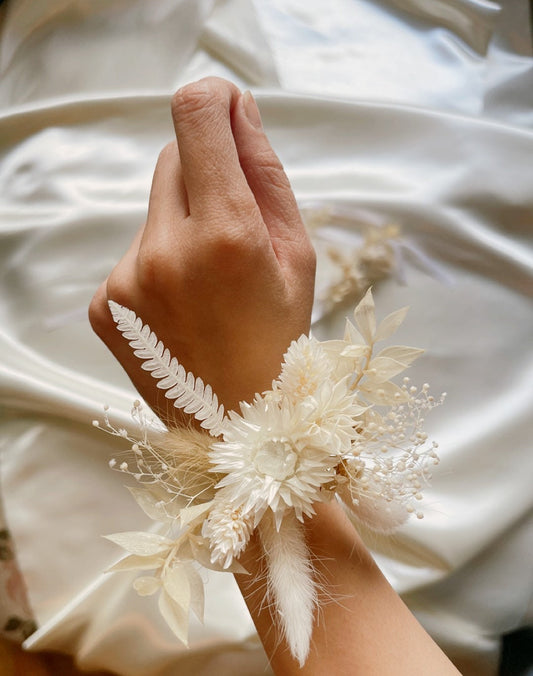 CLARA bracelet white cream preserved groom accessories, wedding DYI