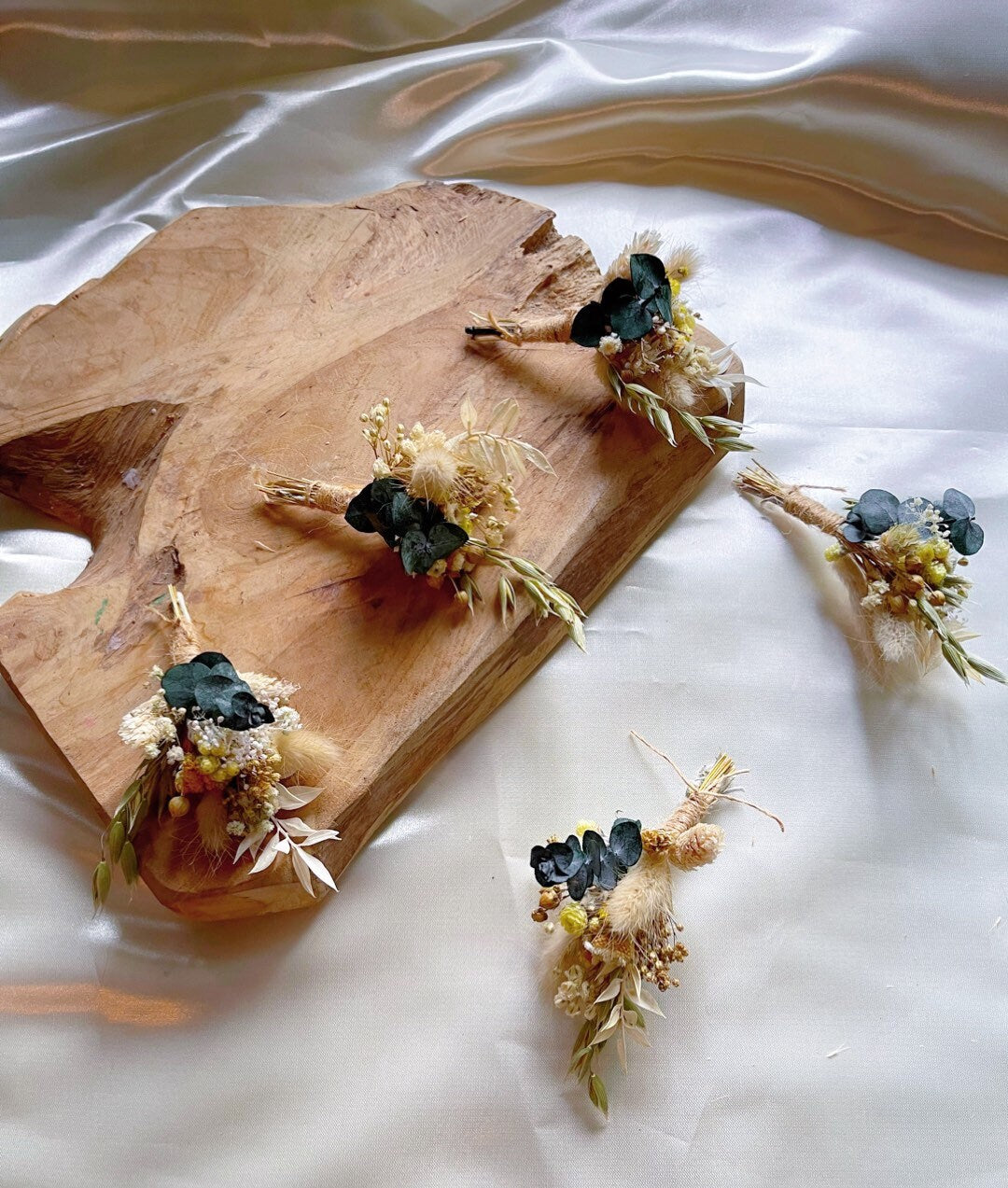 CLOE boutonniere preserved foliage mix dried flower, bridal accessories, wedding DYI