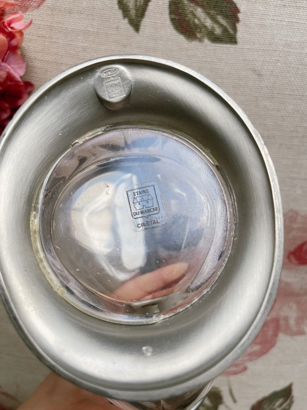 Vintage cristal and silver metal duck decanter, Vintage art deco,Vintage French table silverware since 1900