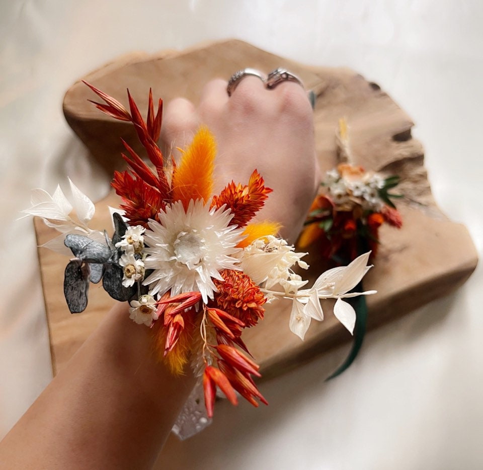 Terracota wedding preserved corsage and boutonniere, Diy wedding decoration, brisdmaid