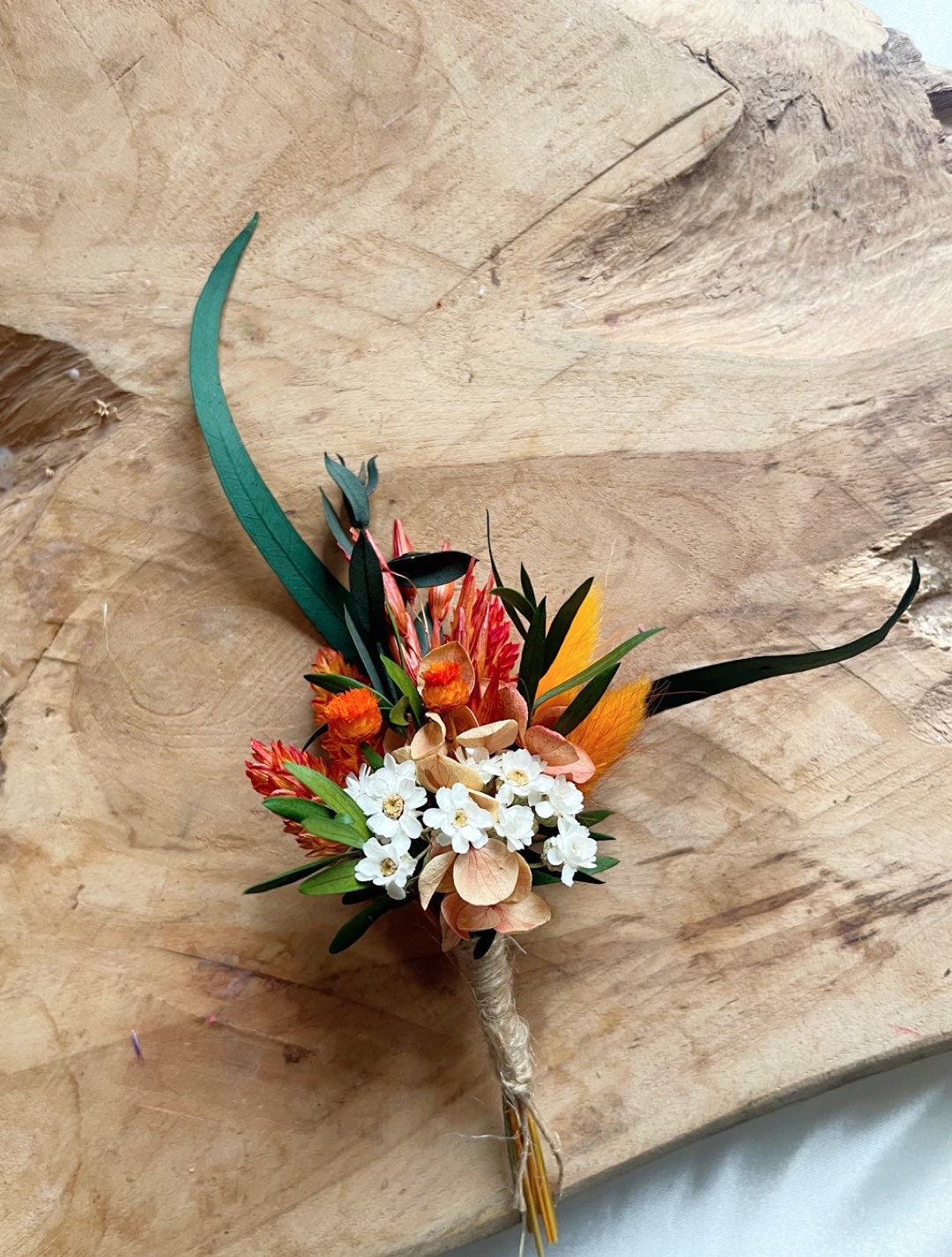 Terracota wedding preserved corsage and boutonniere, Diy wedding decoration, brisdmaid