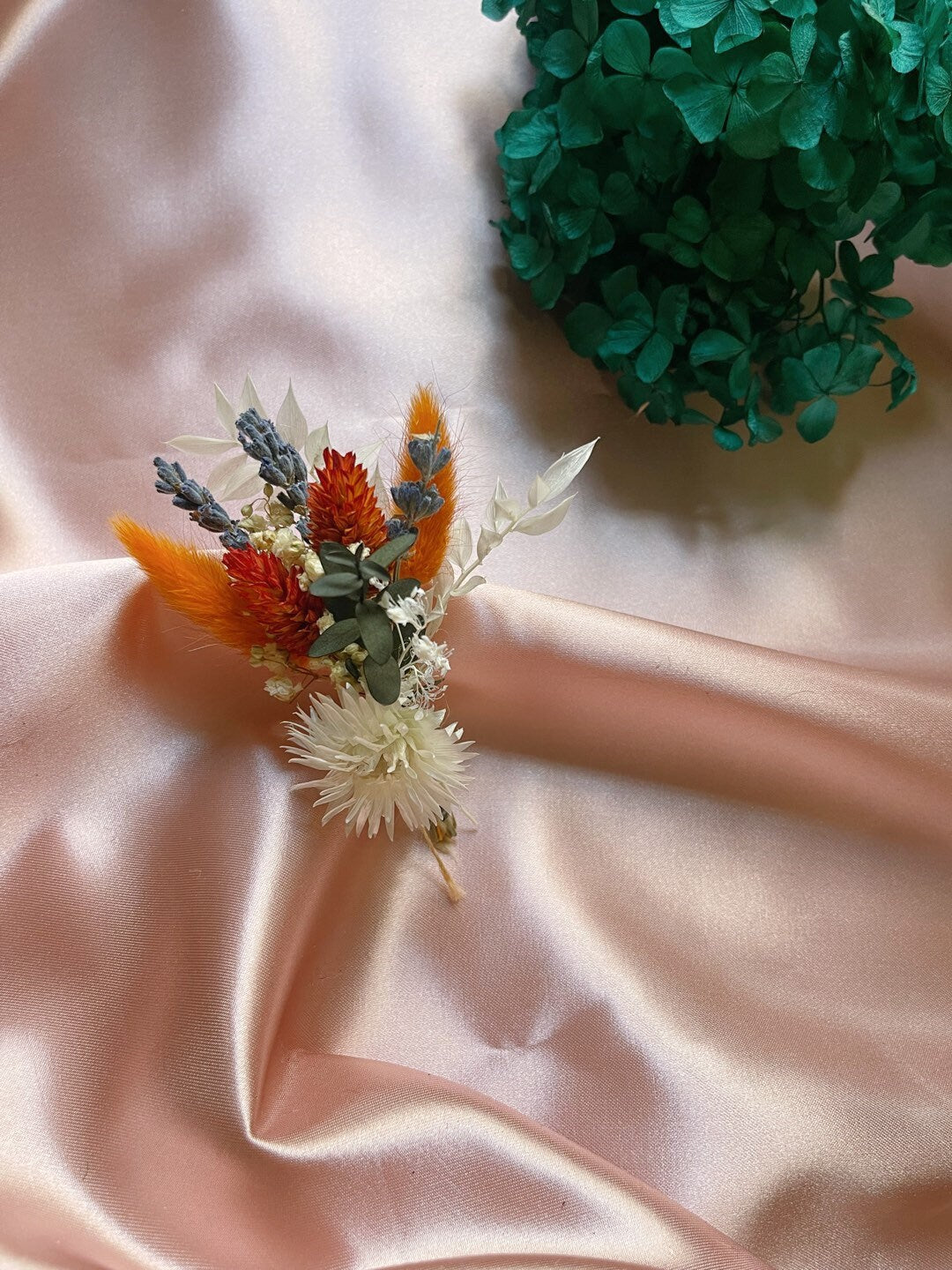 INA boutonniere preserved foliage mix dried flower, bridal accessories, wedding DYI