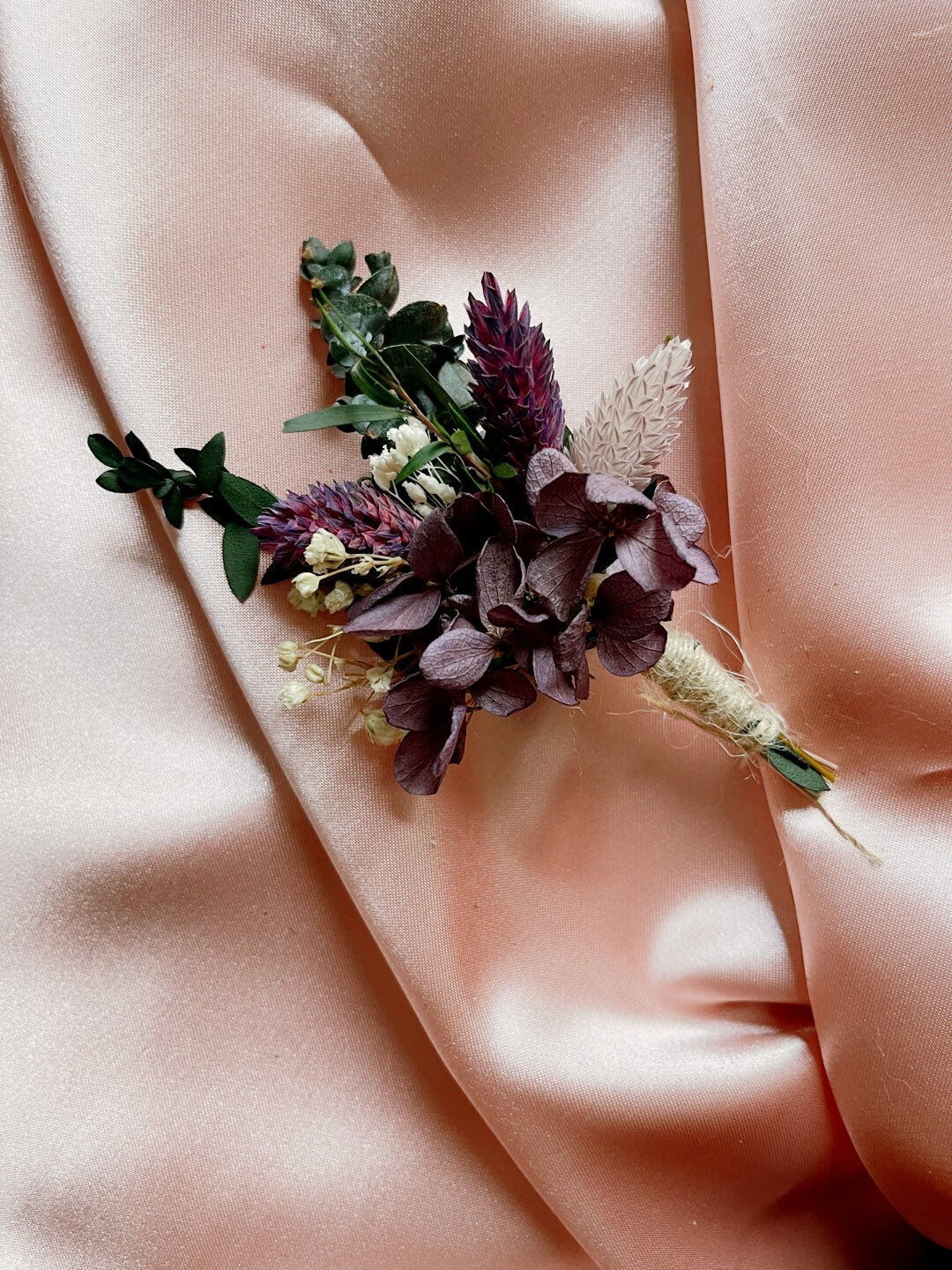 VIOLET wedding preserved and dried corsage and boutonniere