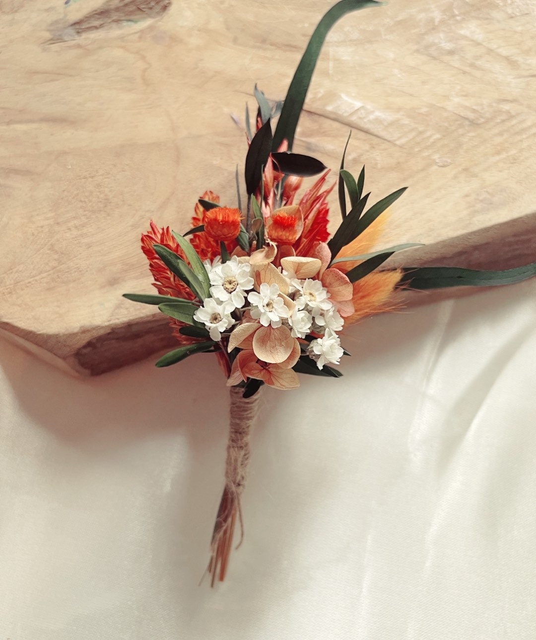 Terracota wedding preserved corsage and boutonniere, Diy wedding decoration, brisdmaid
