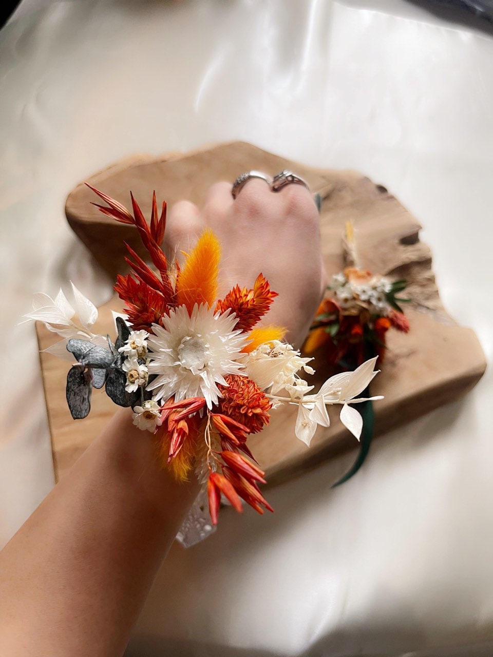Terracota wedding preserved corsage and boutonniere, Diy wedding decoration, brisdmaid