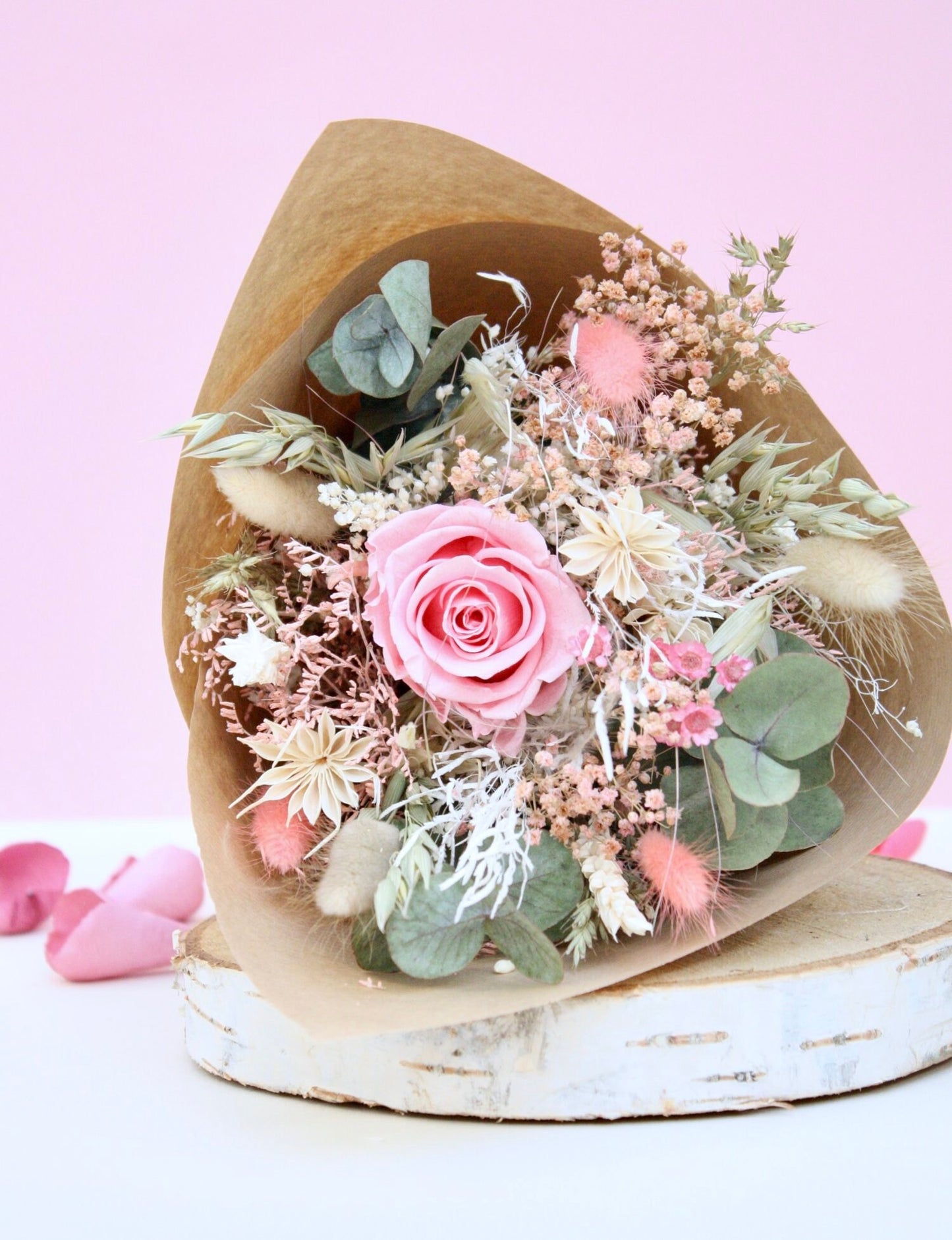 Bouquet Romance rose preserved, dried bridal bunch, birthday gift