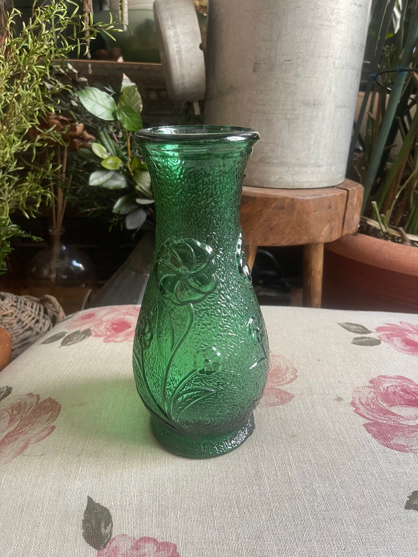 Ancien Rossini Empoli Italy Pattern Art Glass Decanter Genie Bottle 1960s