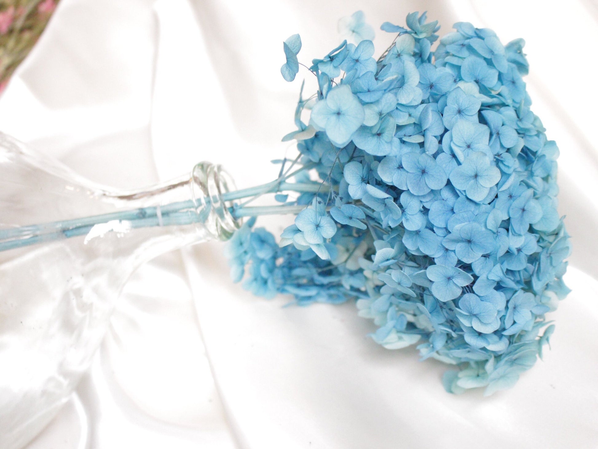 Preserved hydrangea ocean blue, hortensia fleurs stabilisé, resin DIY jewelry