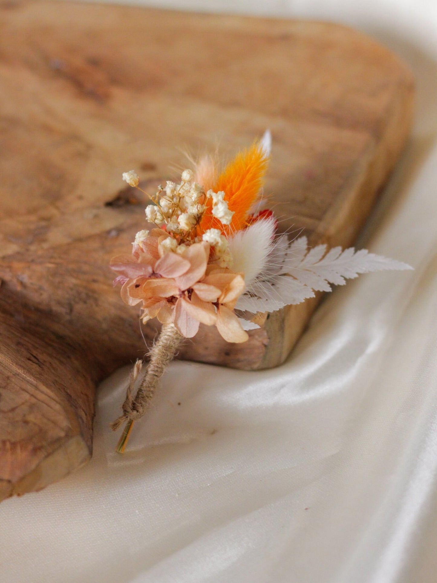 DIANA boutonniere terracota orange preserved groom accessories, wedding DYI